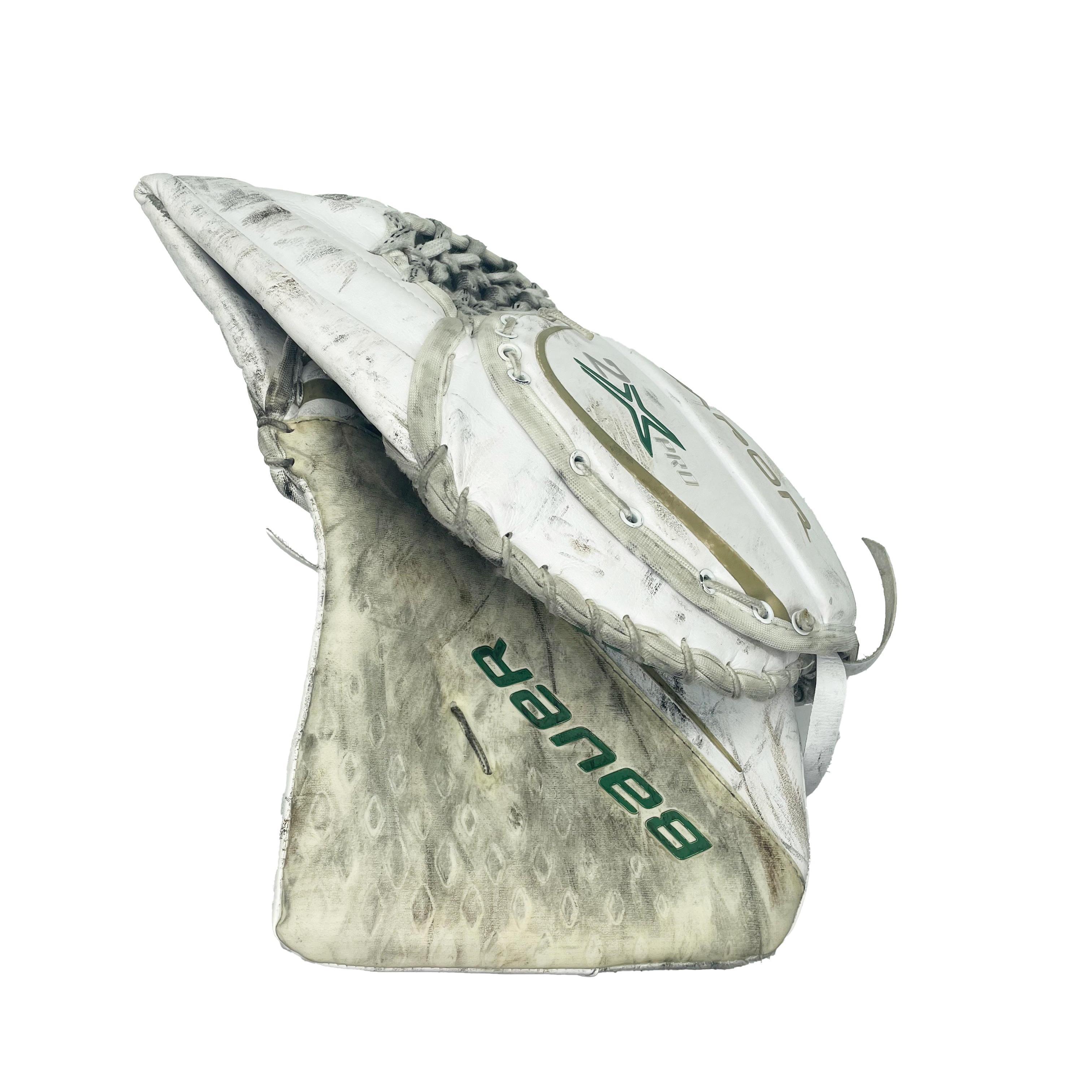 Bauer Vapor 2X Pro - Gant de gardien de but Pro Stock d'occasion (blanc/vert/doré)